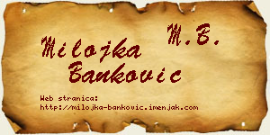 Milojka Banković vizit kartica